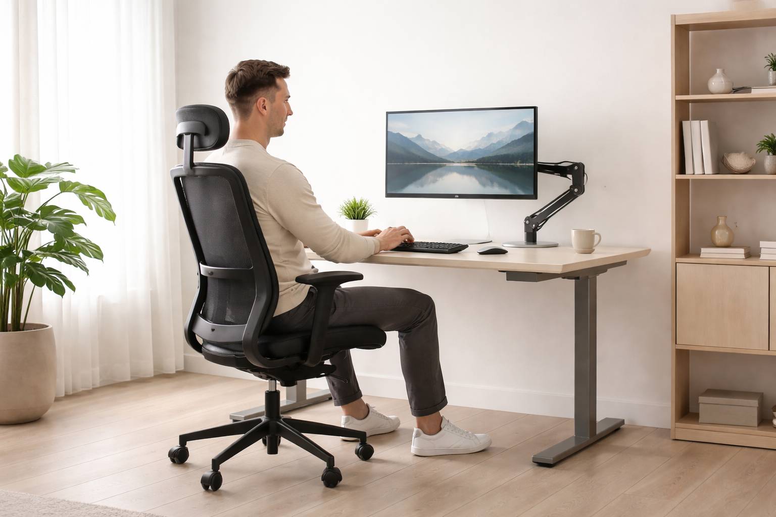 Ergonomía para personas altas: medidas clave para ajustar silla, mesa y monitor sin dolor
